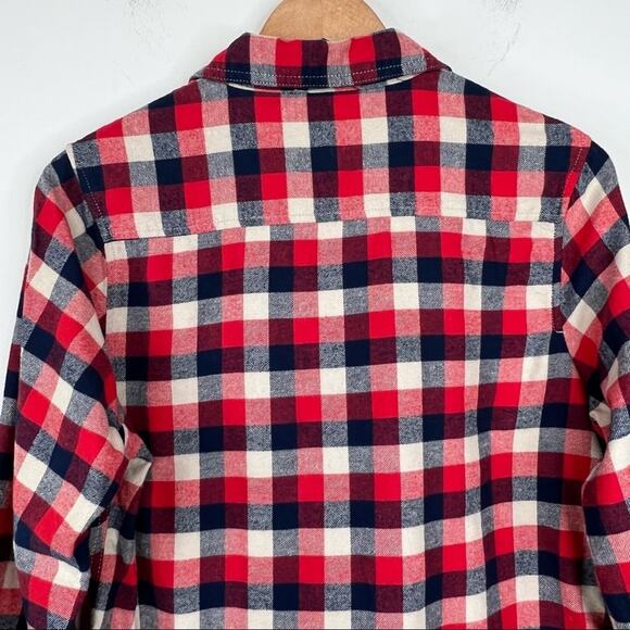 Field & Stream red plaid check flannel long sleeve button down shirt women's M - Picture 4 of 7